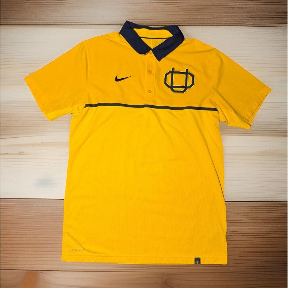 University Of Oregon Ducks Polo Nike Dri-Fit Webfoots Logo Yellow Men’s Size M